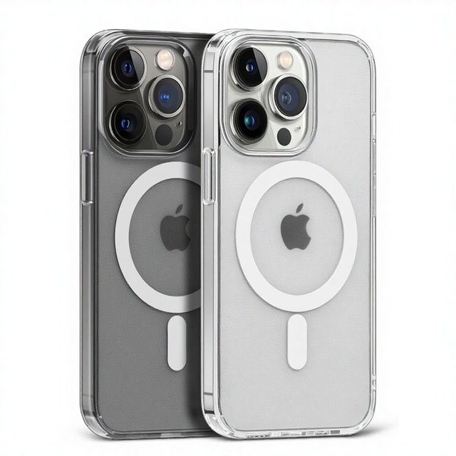 IPhone14 Transparent Magnetic Mobile Phone Case with for Wireless Charging Drop-resistant Design Pure Handmade