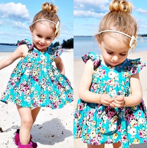 Conjuntos de Ropa para Niñas al por Mayor, Ropa de Verano para Bebés y Niñas, Diseños Florales de Moda, Vestidos para Niñas Pequeñas - Product Image 5