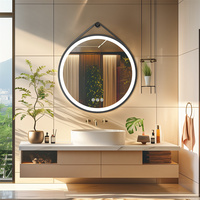 Drop-shipping Miroir mural rond à LED Anti-buée Miroirs de salle de bain intelligents Grande lumière de maquillage