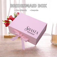 Boîte à souvenirs personnalisée pour proposition de demoiselle d'honneur avec laminage brillant et gaufrage en feuille d'or Boîte de fête de mariée vide pour bougie