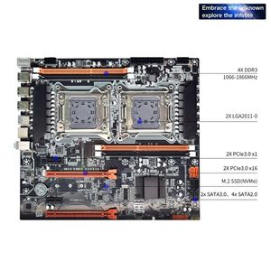 New X79 ổ cắm kép máy chủ Bo mạch chủ Kit với 2xintel <span class=keywords><strong>Xeon</strong></span> <span class=keywords><strong>E5</strong></span> <span class=keywords><strong>2697v2</strong></span> CPUs ECC Ram Dual CPU X79 Bo mạch chủ - Product Image 4