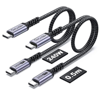 Kabel Data USB4.0 Fungsi Lengkap Tipe-C Berlapis Tembaga Terlindungi, Pengisian Cepat 100W 40Gbps PD dengan Selubung PVC untuk Ponsel (Laris Terjual)