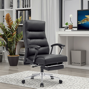 Cao trở lại xoay da ghế văn phòng sang trọng màu đen ngồi có thể ngả đa chức năng sang trọng ghế da văn phòng với chỗ để chân - Product Image 1