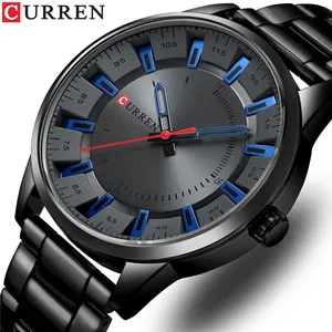 CURREN 8406 חדש אופנה סגנון פשוט גברים שעונים קוורץ שעוני יד נירוסטה להקת שעון זכר