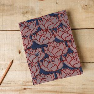 Bindaas Vibrant Fabric Cover Handmade Paper Notebook Artistic <b>Journal</b> for <b>Writing</b> & Sketching (9 x 7 in) - Product Image 1