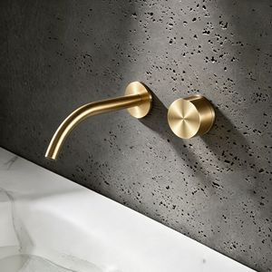 Miscelatore <span class=keywords><strong>Monocomando</strong></span> Moderno <span class=keywords><strong>a</strong></span> Incasso <span class=keywords><strong>a</strong></span> 2 Fori, Rubinetto per <span class=keywords><strong>Lavabo</strong></span> <span class=keywords><strong>a</strong></span> Parete in Rame con Valvola in Ceramica, Acqua Calda/Fredda, Design Moderno Minimalista - Product Image 4