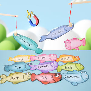 Caja de hierro para pesca, tarjeta de alfabetización, material didáctico, tarjeta en inglés borrable, juegos para padres e hijos, caña de pescar, juguetes para niños - Product Image 3