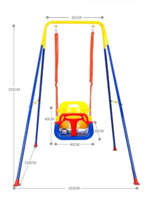 Ensemble Balançoire et Sauteur Métallique Pliable 2-en-1 en Stock, Siège Éjecteur Sûr pour Tout-Petits et Bébés, Balançoires Enfants Priorité - Product Image 5