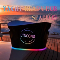 Seau à champagne LED asymétrique magique RGB à télécommande 8L pour bar Refroidisseur de bouteille de vin
