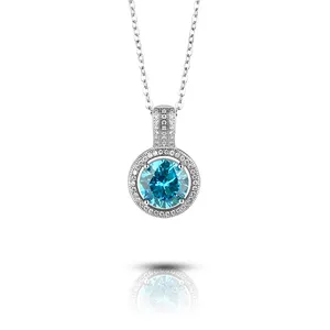 Bijoux personnalisés en moissanite fine pendentif en argent sterling 925 collier pendentif en diamant glacé taille ronde cadeau pour les femmes