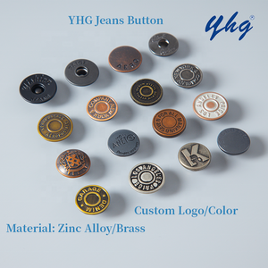 YHG Clássica de Alta Qualidade Gravado Latão Rebites Logotipo Personalizado Movable Denim Metal Tack Jeans Botão para Vestuário - Product Image 5