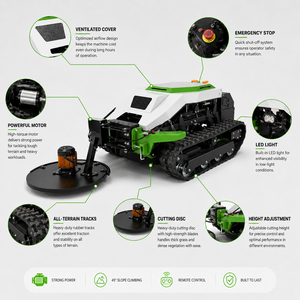 free shipping CE 900mm smart <b>remote</b> <b>control</b> mower crawler 452cc engine EPA grass cutter machine - Product Image 3