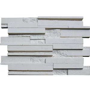 Revestimiento de pared al aire libre, panel de azulejos de pared de piedra natural de mármol cultural para paredes exteriores, blanco, barato