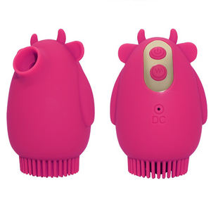 Waterdichte schattige dierenvibrator 2-in-1 oplaadbaar, clitoriszuiger & zachte borstelmassager, seksspeeltje voor volwassen vrouwen - Product Image 3