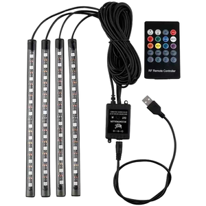 Luces Decorativas LED para Interiores de Automóviles, Luz para Pies de Coche, 48 LED, Lámpara de Ambiente, 12V, Ajuste Universal, Control Remoto por Voz - Product Image 1