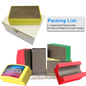 Electroplated Diamond Hand Polishing <strong>Pads</strong> Sanding Block Foam Backing <strong>Pads</strong> for Wood Ceramics Glass Tile Concrete Marble Granite - Product Image 6