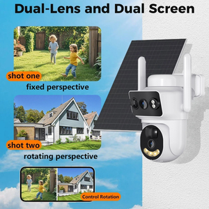 批发双镜头户外人体运动检测太阳能电池板低功耗4G Wifi安全网络PTZ AOV太阳能摄像机 - Product Image 2