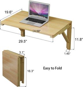 <span class=keywords><strong>Table</strong></span> <span class=keywords><strong>murale</strong></span> en bambou à faible encombrement <span class=keywords><strong>Table</strong></span> pliante <span class=keywords><strong>Bureau</strong></span> flottant - Product Image 2