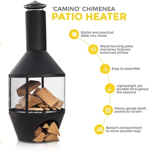 Chiminea Patio Heater Outdoor Garden <b>Fire</b> Pit Traditional Clay Fireplace Backyard Patio Heater - Product Image 1