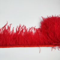 Frange de plumes d'autruche double couche de 15-18 cm en gros, accessoires DIY pour poignets de robes et ourlets de jupes de danse latine
