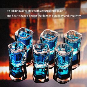 Vasos de <span class=keywords><strong>Tequila</strong></span> Cuadrados Transparentes en Forma de Corazón de 45 ml con Base Pesada - Product Image 2