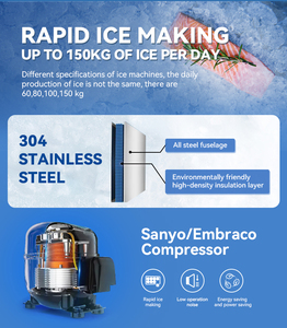 220V/50 - 60HZ 110V/60HZ Large <b>Ice</b> <b>Maker</b> Machine 50KG/24H Stainless Steel Cube Fabricador De for Bars and Restaurants Cube <b>Ice</b> M - Product Image 5