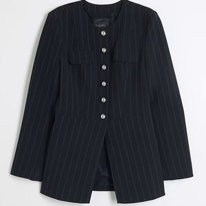 Costumes pour femmes Blazer personnalisé pour femmes 2024 Style élégant Veste de costume à rayures verticales Blazer pour femmes - Product Image 5