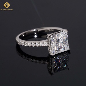 Hot Sale Wedding Princess Cut Ring Moissanite Romantic Ring Gold Plated Wholesale 925 Silver Gift Women Rings - Product Image 2