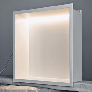 <span class=keywords><strong>Niche</strong></span> murale de <span class=keywords><strong>douche</strong></span> moderne en acier inoxydable 304 avec éclairage <span class=keywords><strong>LED</strong></span> personnalisable, finition brossée/chrome, garantie 5 ans, installation facile pour les hôpitaux - Product Image 4