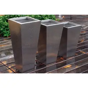 Atacado vertical decoração do jardim produtos de metal vaso de flores suprimentos para jardim planejadores empilháveis de aço inoxidável