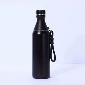 Minimalist Stainless Steel Vacuum <b>Flask</b> 500Ml Double Wall Insulated With Rope Travel Bottle White Pink Lid - Product Image 5