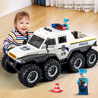 Modèle de voiture moulé sous pression de haute qualité à l'échelle 1:24 8WD SUV véhicule tout-terrain jouet garçon Police camion de pompiers monstre voiture jouets avec éclairage
