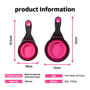 Eco-Friendly Small Silicone Collapsible Dog Food Spoon Foldable Waterproof Solid Travel Bowls Measuring Cup Bag Sealing <b>Clip</b> - Product Image 2