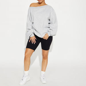 Custom Casual High Quality Breathable Anti-pilling <b>Off</b> <b>Shoulder</b> Oversized Women <b>Sweatshirt</b> - Product Image 2