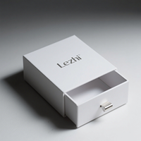Boîte cadeau en carton rigide avec couvercle coulissant personnalisé de luxe, petite boîte à tiroir avec ruban pour bijoux, bougies, cosmétiques