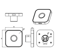 Contrôle d'accès par empreinte digitale K200-3.3+R502-AW, carte de contrôle d'accès par empreinte digitale + module d'empreinte digitale R502-AW, anneau circulaire LED, contrôle d'accès