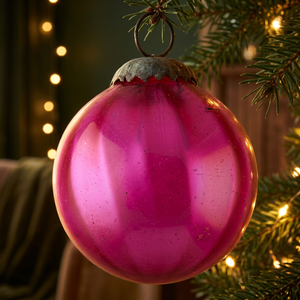 Wholesale Handmade Traditional Pink Glass Round Luxury <b>Xmas</b> Tree <b>Decorations</b> 3.00 Inches IndianShelf Home & Office Use GSH-44 - Product Image 3