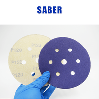 Disques abrasifs imperméables en céramique de 5/6 pouces, grain P60-P800, couleur violette, pour le polissage automobile, directement des fabricants