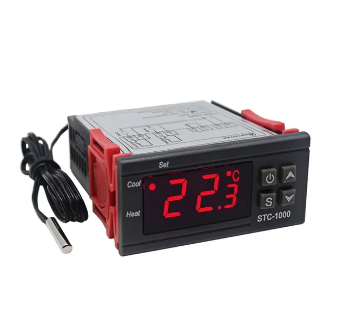 Digitaler Temperatur regler STC-1000 Thermostat-Thermoregulator-Inkubator-Relais-LED 10A Heizung KühlSTC 1000 12V 24V 220V