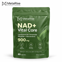 Capsules de NAD+ Nicotinamide Riboside Resvératrol à Marque Blanche OEM pour l'Énergie Cellulaire et l'Âge Sain, Nutrition, 80 Comprimés