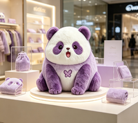 Peluche personnalisée, adorable panda violet, peluche douce pour la décoration de la maison, cadeau pour enfants, peluche au design personnalisé