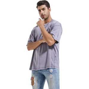 Men's Oversized Cotton T-Shirt <b>Set</b> 3 Pack Vintage Loose Fit Short Sleeve Casual Tee Breathable <b>Knitted</b> Fabric - Product Image 2