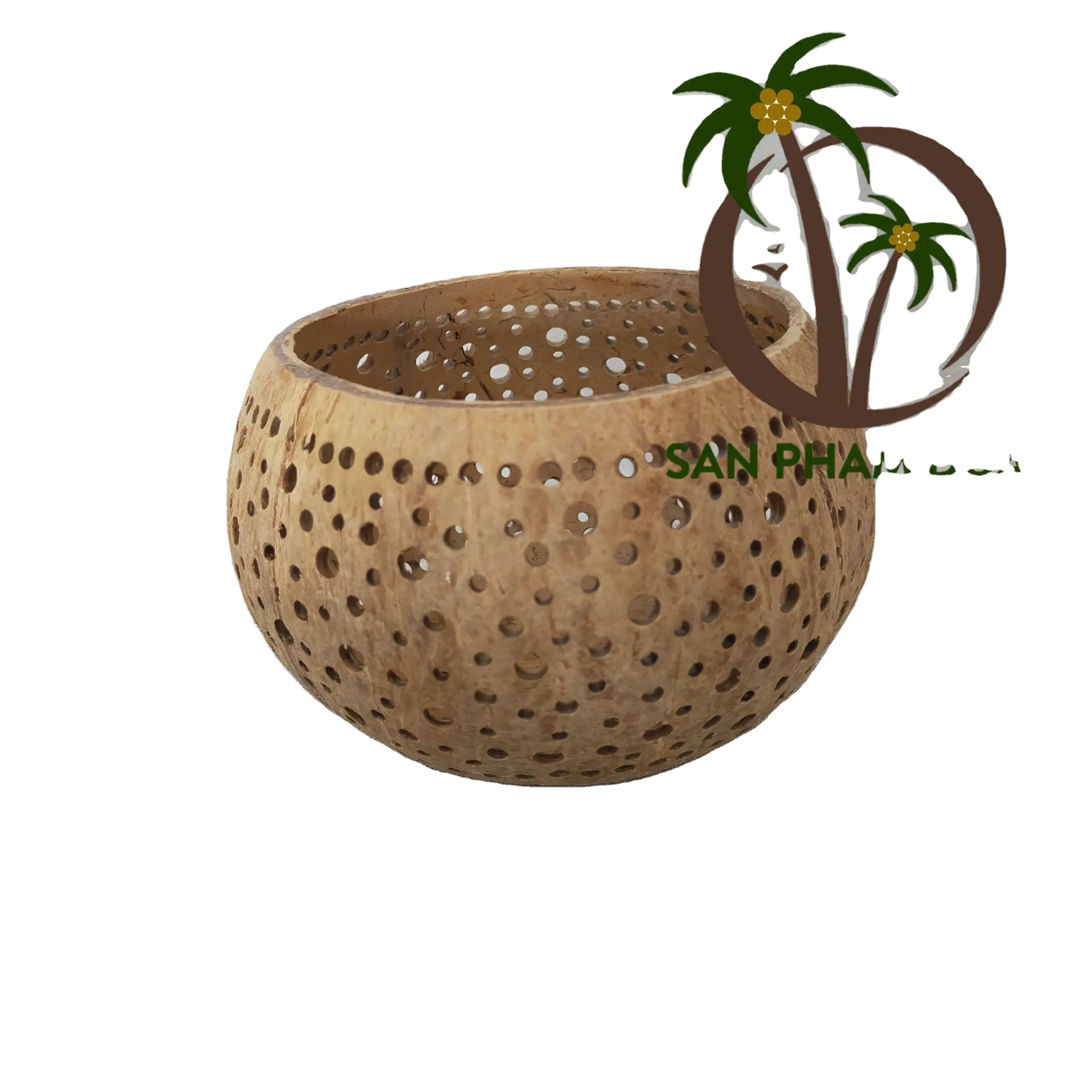 SUPPLIER HIGH QUALITY DECORATIVE NATURAL COCONUT SHELL LAMP FOR PARTY CAMPING HOTEL RESTAURANT