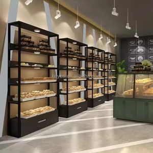 Espositore per pane in <span class=keywords><strong>legno</strong></span> e metallo in stile moderno mensola da forno per biscotti e pane espositore piano pane scaffali espositivi per pane - Product Image 4