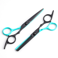 Ensemble de ciseaux à cheveux Kit de ciseaux de coiffure colorés à usage domestique Tondeuse à cheveux Ciseaux de coupe amincissants Ensembles de coupe de cheveux de barbier Tijeras