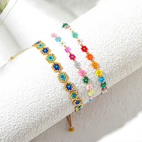 Gelang Manik Miyuki Buatan Tangan Gaya Boho - Gelang Minimalis Motif Bunga Daisy yang Dapat Disesuaikan untuk Wanita - Grosir Perhiasan