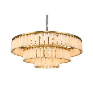 Lámpara de techo redonda de alabastro de lujo, de mármol natural, con tira de luces LED para decoración de hoteles, salas de estar, salones de banquetes y apartamentos. - Product Image 1