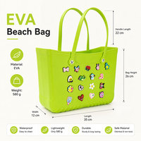 Bolsa de Playa Eva Impermeable, Bolsa de Mano Grande y Ligera para Mujer, Ideal para Piscina, Viajes y Compras