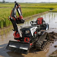 Cultivateur rotatif compact de haute qualité 35 CV sur chenilles en caoutchouc, autopropulsé, pour vergers et serres