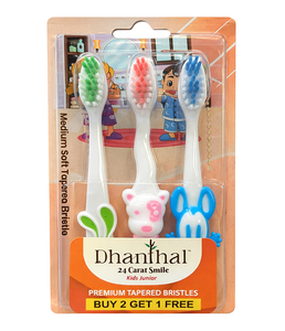 Brosse à dents pour enfants Dhanthal de haute qualité, lot de 3, poils doux et délicats pour les dents sensibles, protection des gencives, anti-plaque - Product Image 3